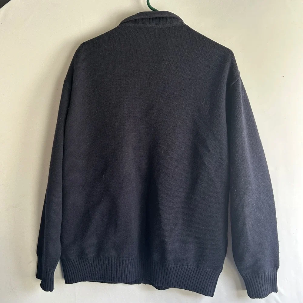 Orvis‎ Foul Weather Large Navy Blue Full Zip Shooting Sweater Plaid Lined Jacket